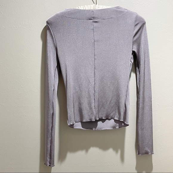 INTIMATELY FREE PEOPLE Women’s Gray Silver CARRIE LAYERING TOP Slinky Knit - Picture 4 of 9